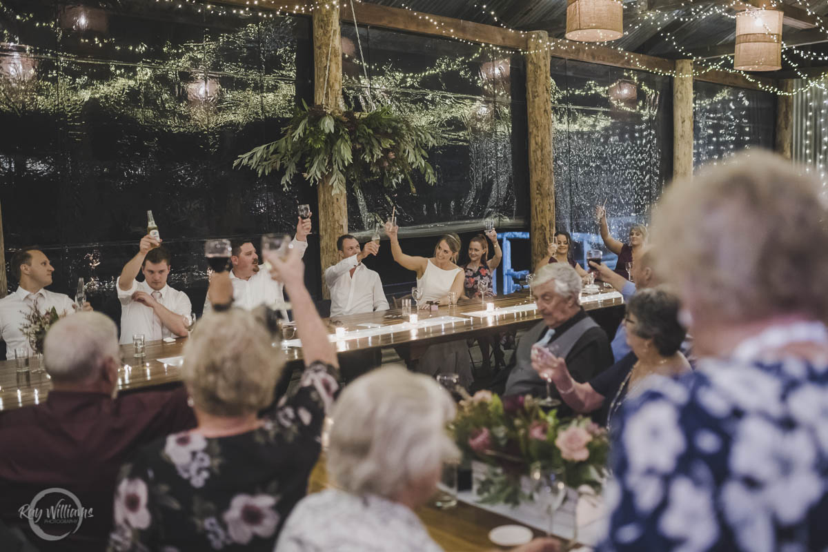 Yandina Station Wedding Reception Cheers