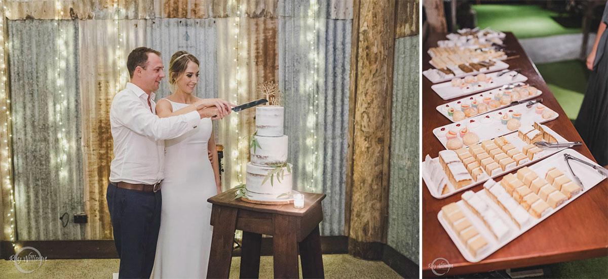 Yandina Station Wedding Reception cake cutting