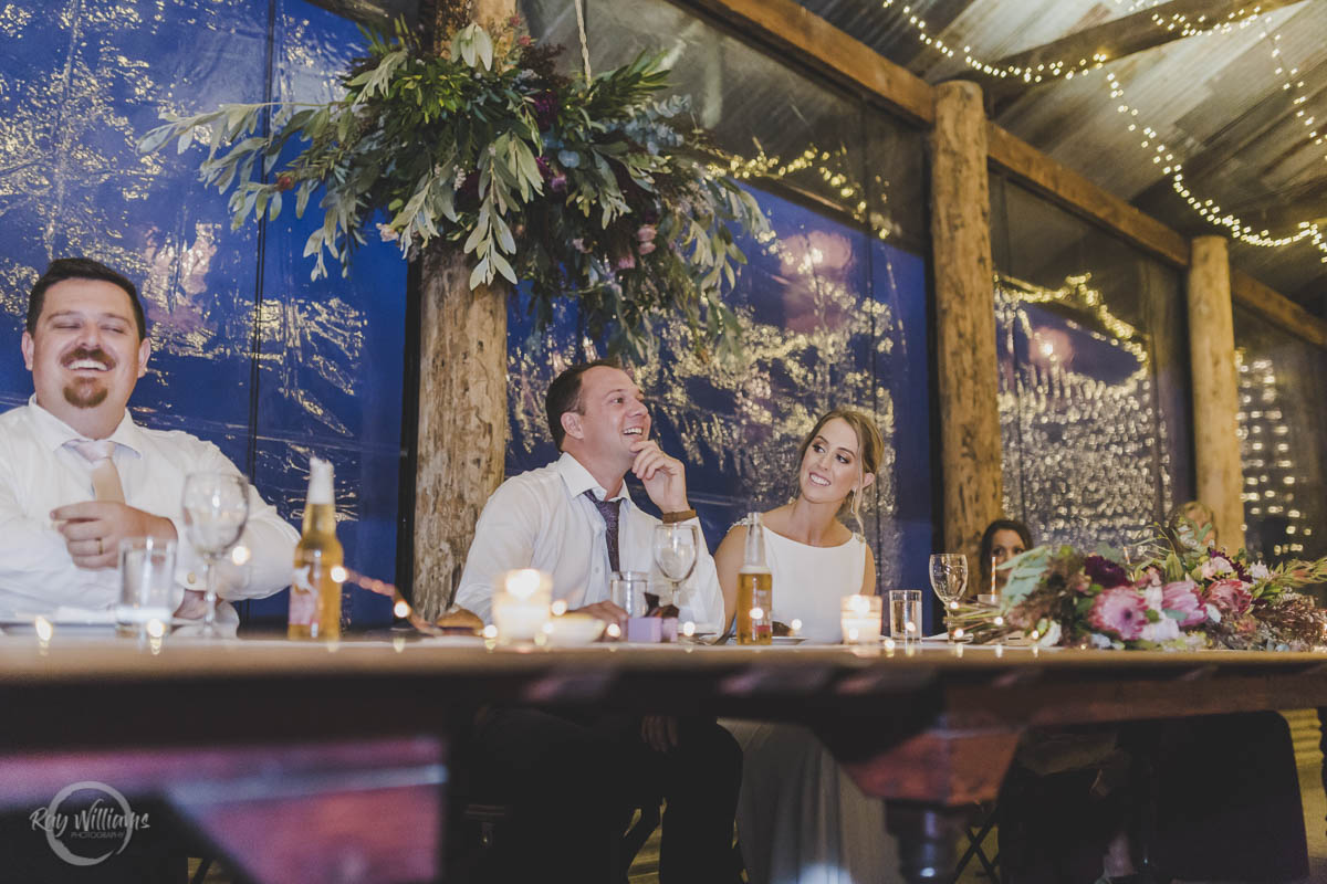 Yandina Station Wedding Reception laughs